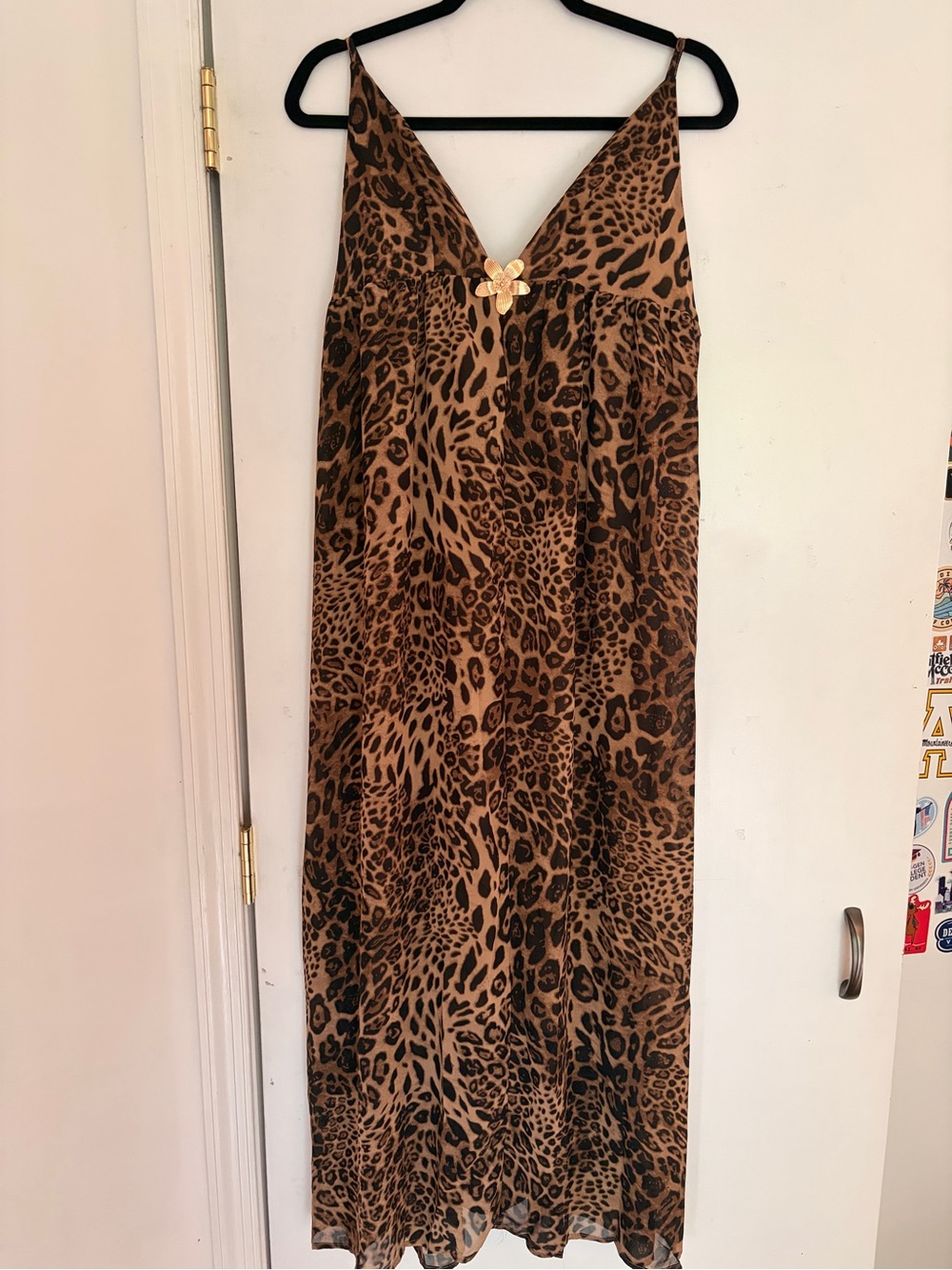 SHEIN Brown Leopard Print Maxi Dress